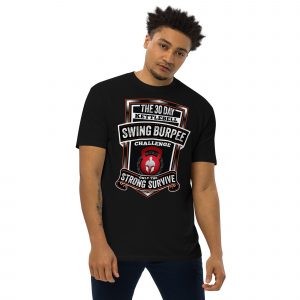 Men’s Premium Heavyweight 30 Day Kettlebell Swing Burpee Challenge T-Shirt