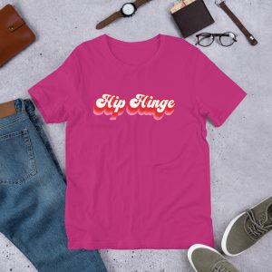 Women’s Hip Hinge Statement T-Shirt (Red Lettering)
