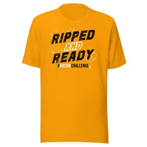 Ripped and Ready Abs-100 Challenge YELLOW Commemorative T-Shirt