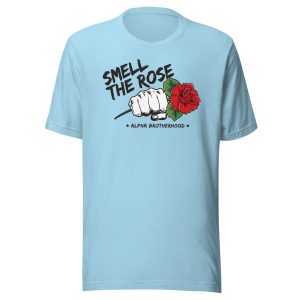 White Unisex “SMELL THE ROSE” Brotherhood Tee – Available in Multiple Colors (White Knucks)