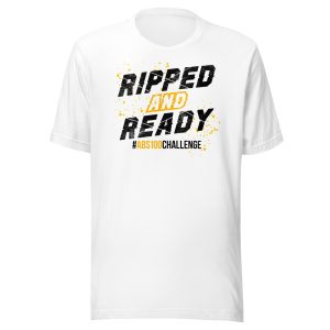 Ripped and Ready Abs-100 Challenge WHITE Commemorative T-Shirt