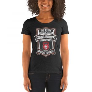 Ladies Spartan Official 30-Day Kettlebell Swing Burpee Challenge Short Sleeve T-Shirt